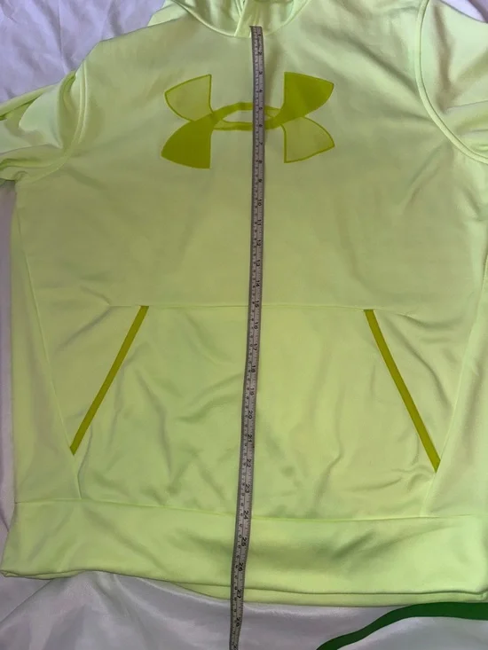 Under Armour Neon Yellow Hooded Pullover Hoodie - Picture 6 of 7